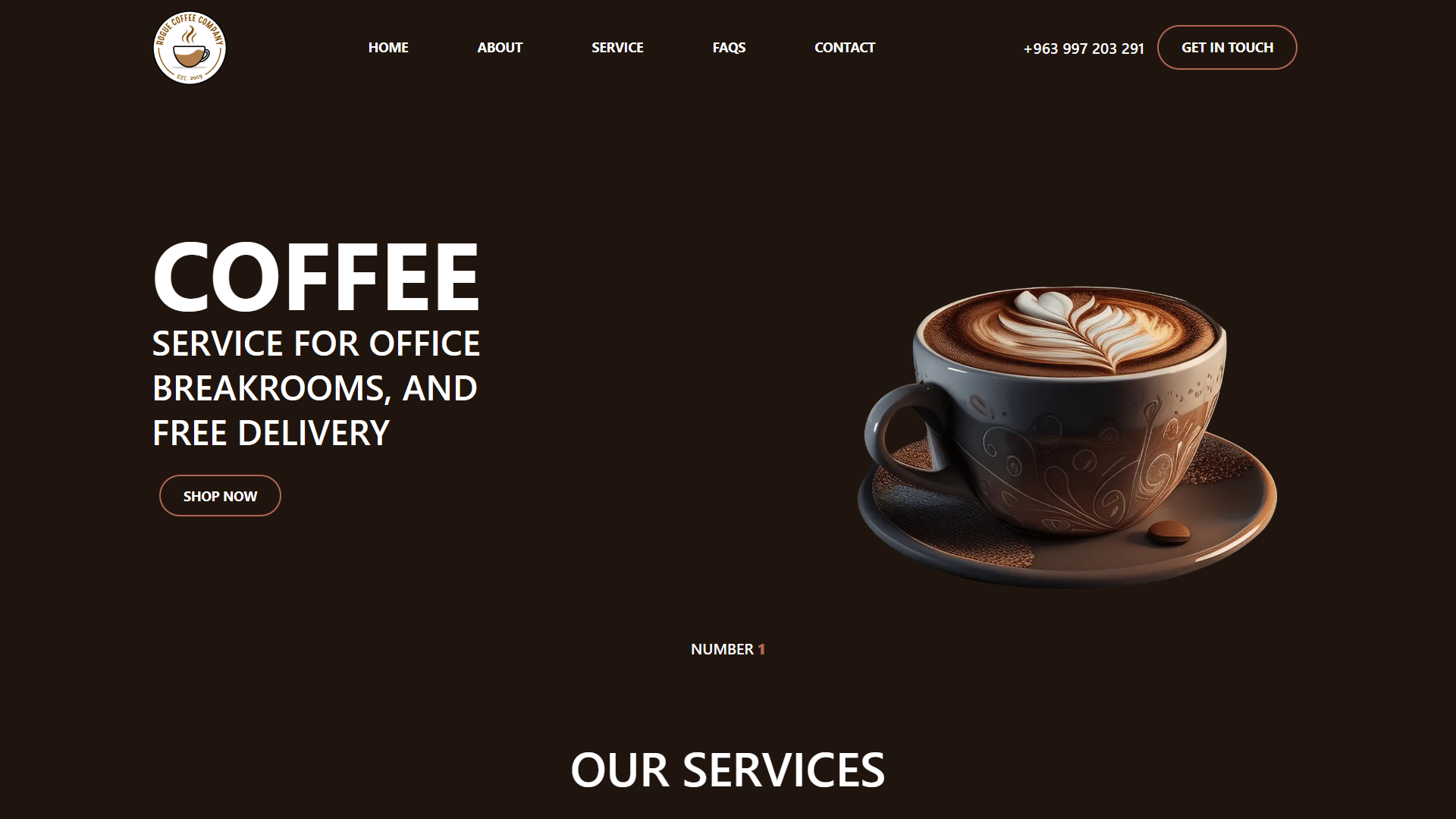 Coffee shop website